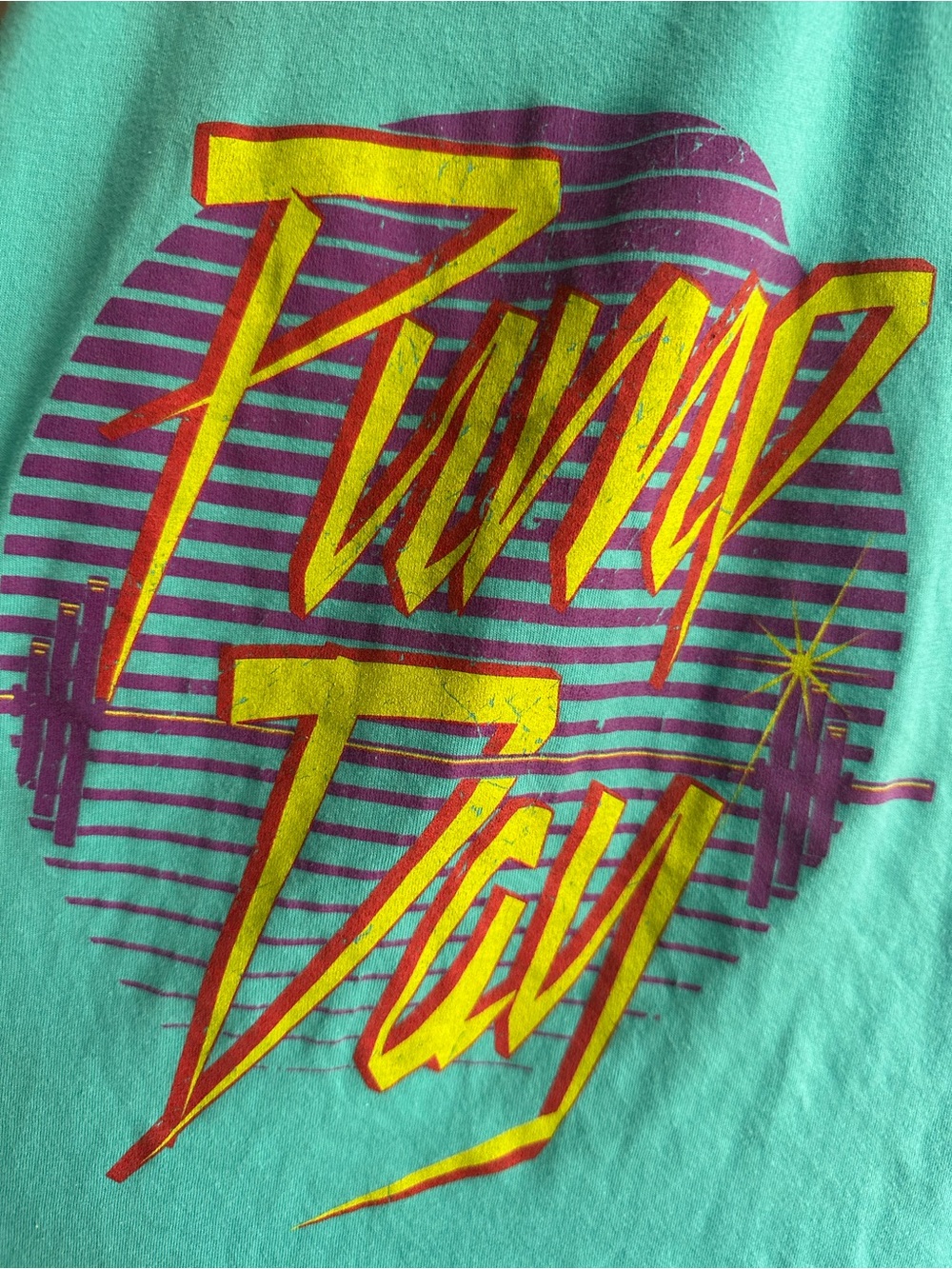 Grunt Style Turquoise Racerback Tank with Yellow & Purple Graphic - Picture 6 of 8
